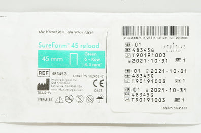 Intuitive 48345G da Vinci X, Xi SureForm Stapler 45mm Reload Green 6-Row 4.3mm